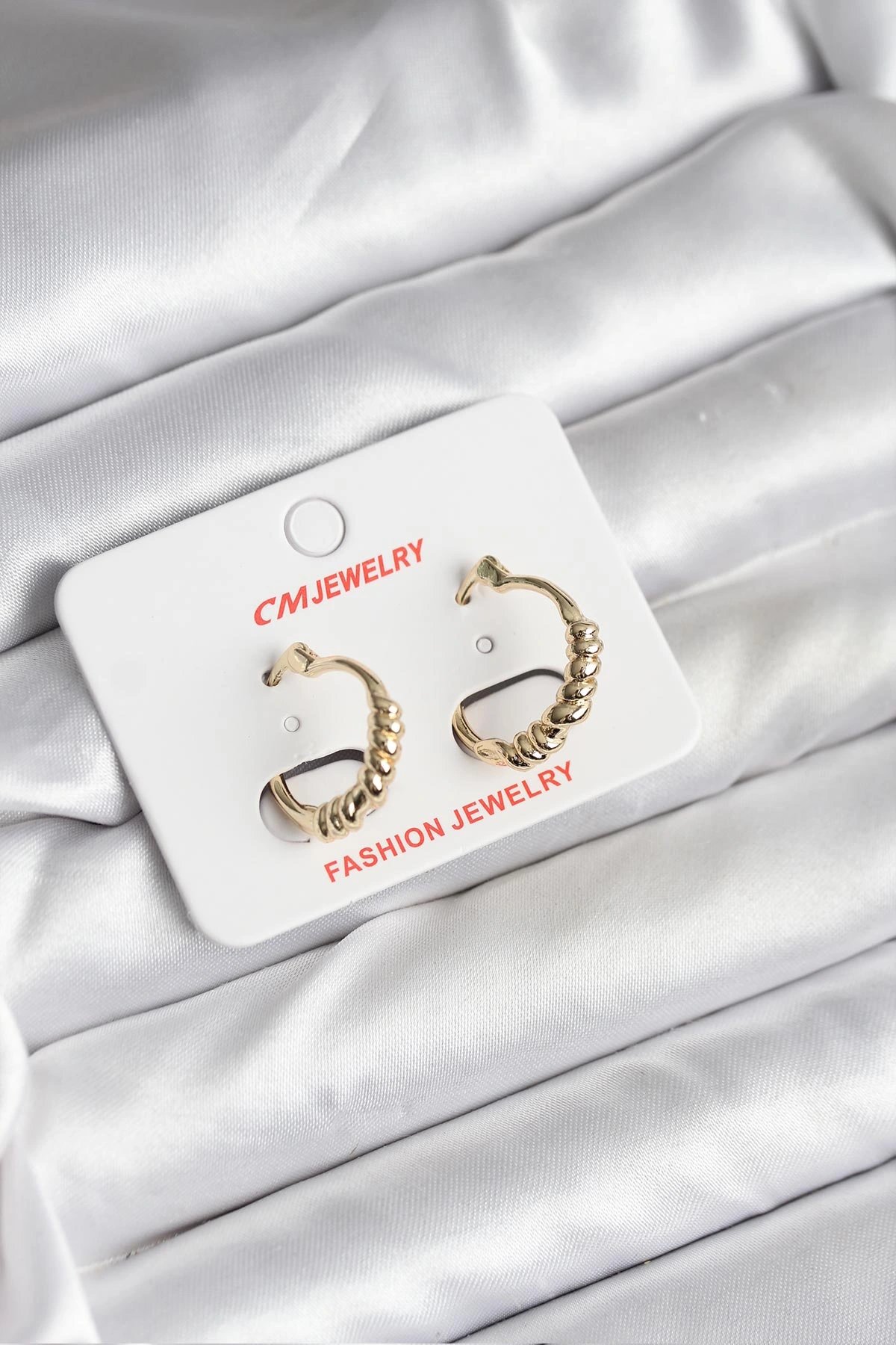 14k Gold Renk Kaplama Cm Kadın Küpe