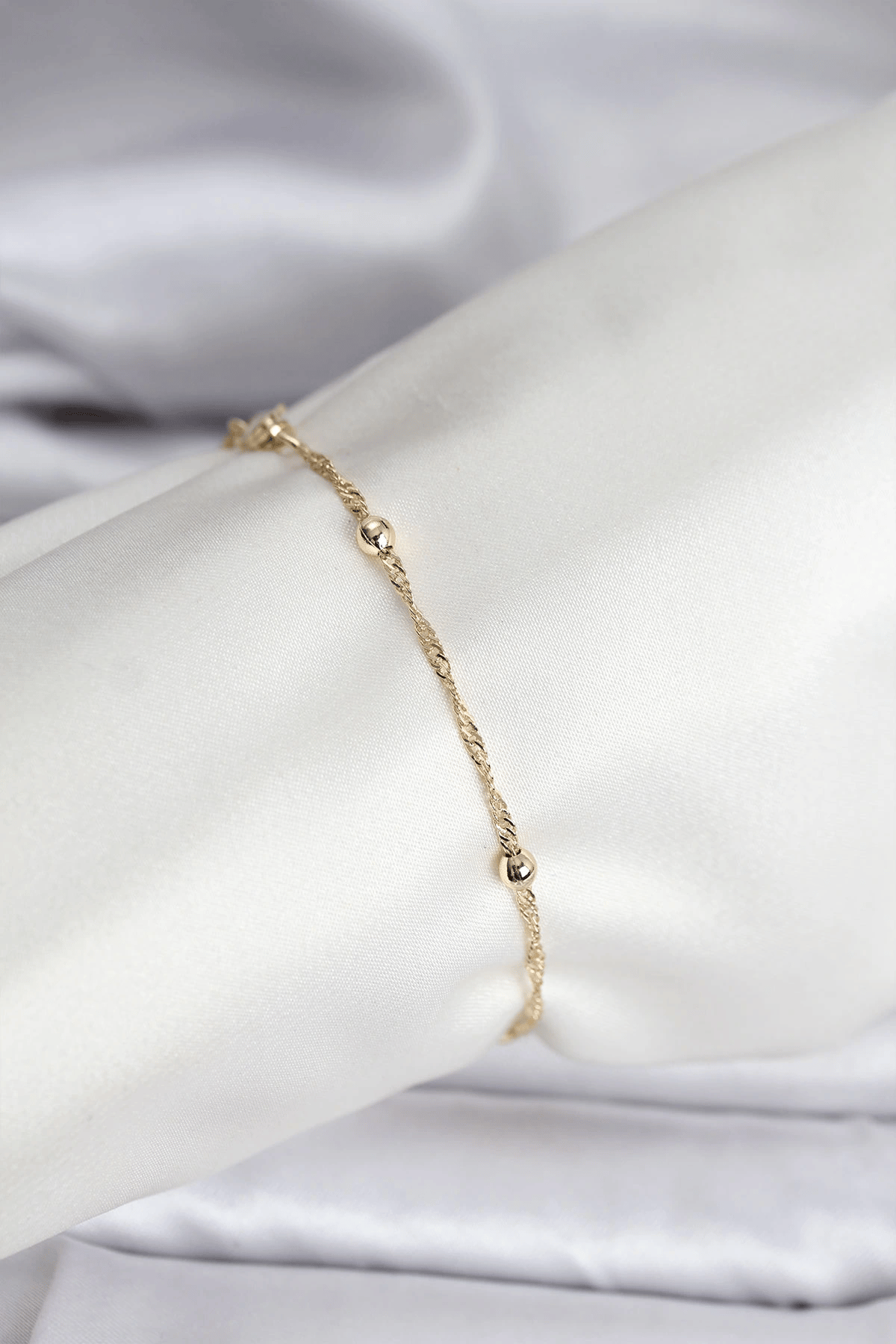 14k Gold Renk Kaplama Topçuklu Model Cm Kadın Bileklik