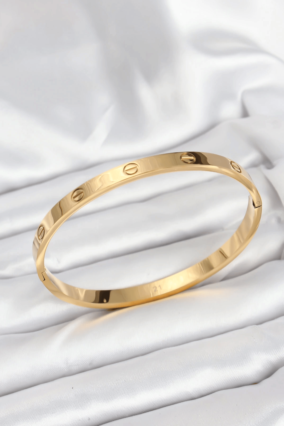 316l Çelik Gold Renk 65 Mm Kadın Kelepçe Bileklik