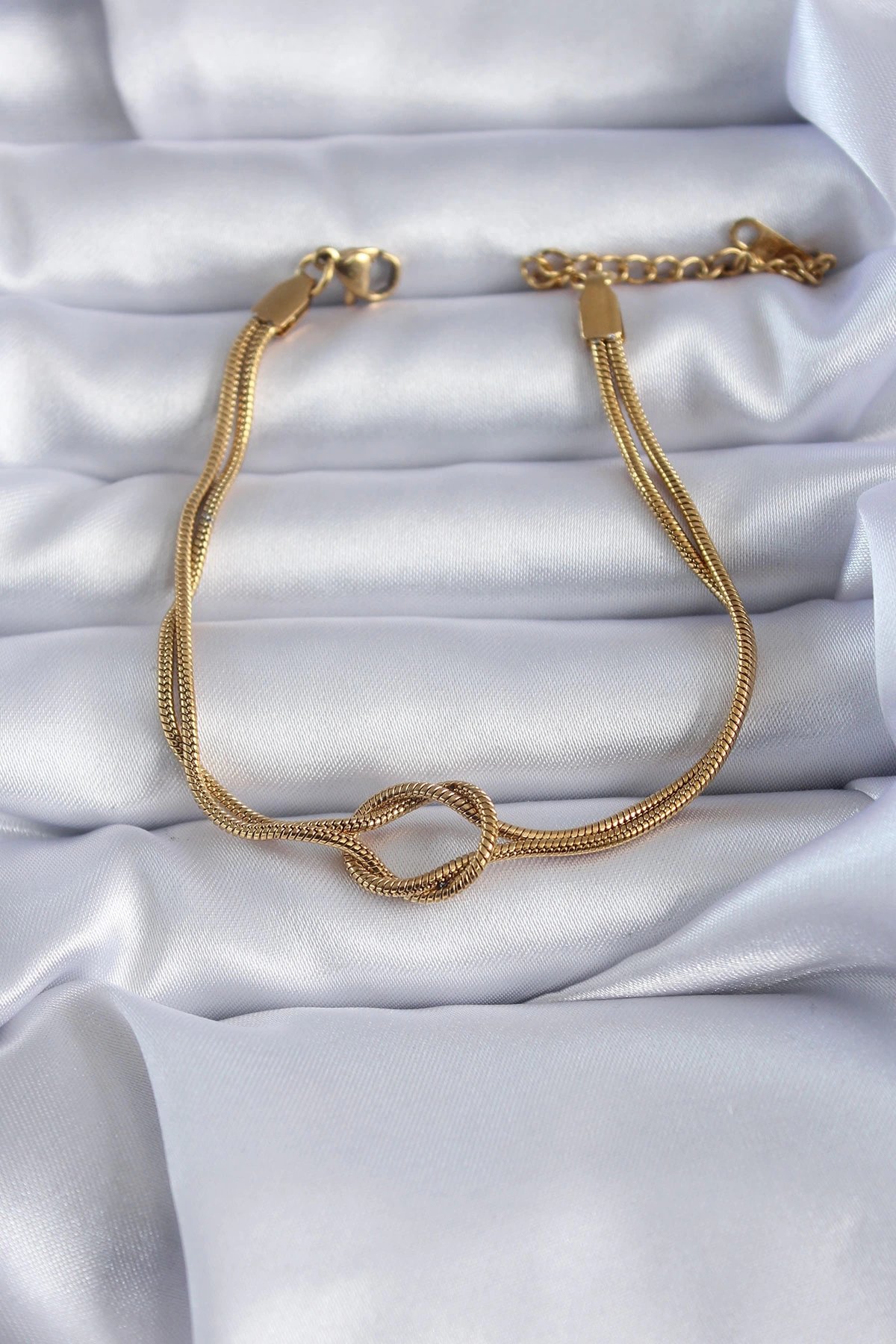 316l Çelik Gold Renk Düğüm Model Kadın Bileklik