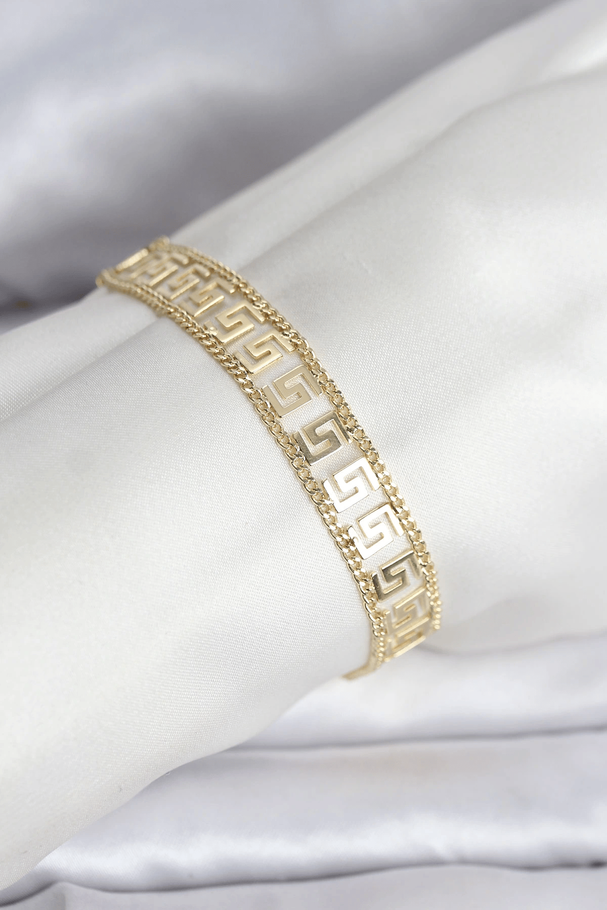 316l Çelik Gold Renk Labirent Model Kadın Bileklik