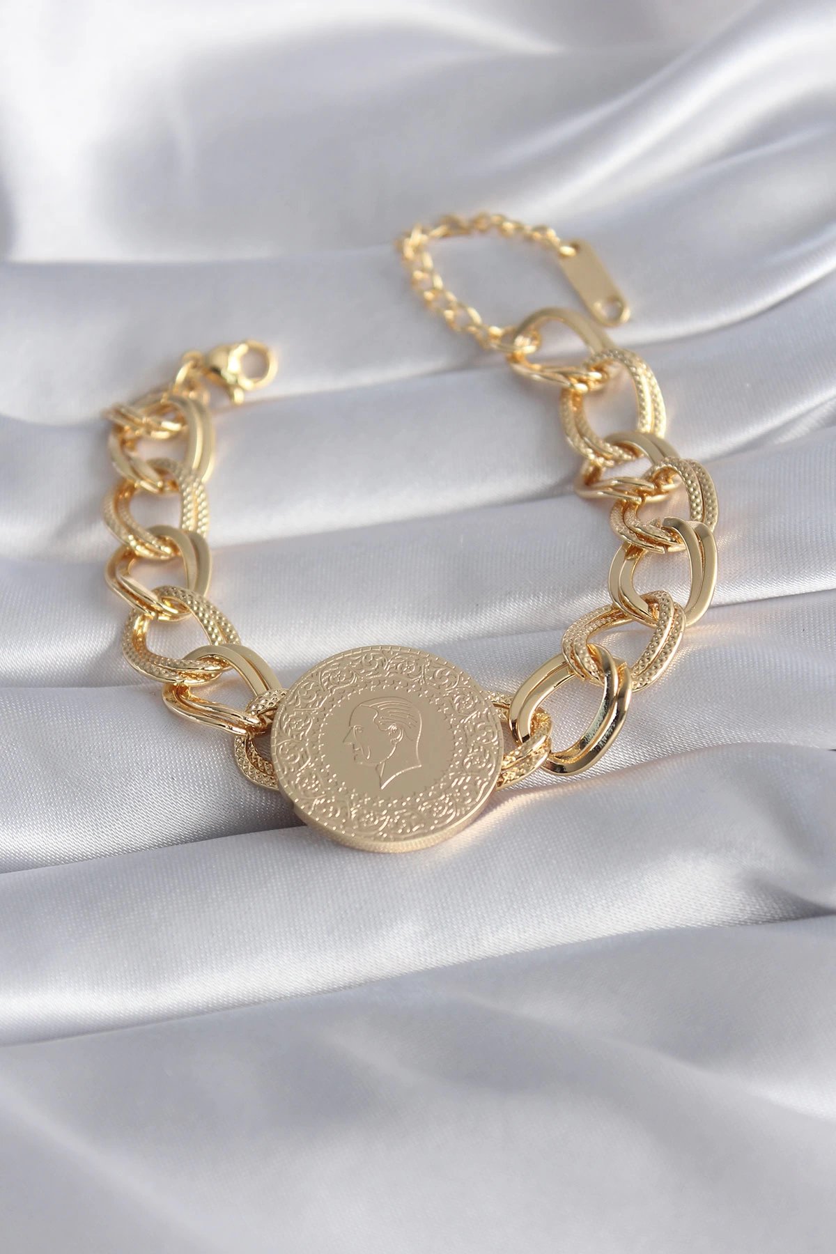 316l Çelik Gold Renk Tam Altın Model Samanyolu Kadın Bileklik