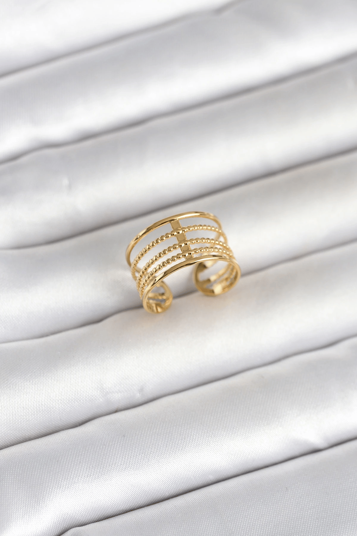 316l Çelik Gold Renk Vintage Model Kadın Yüzük