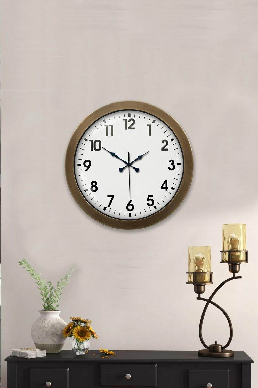 36 cm Eskitme Metal Standart Duvar Saati