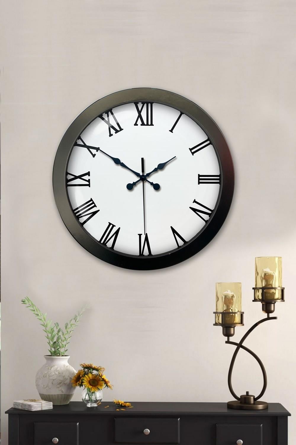 36 cm Siyah Metal Roma Rakamlı Duvar Saati