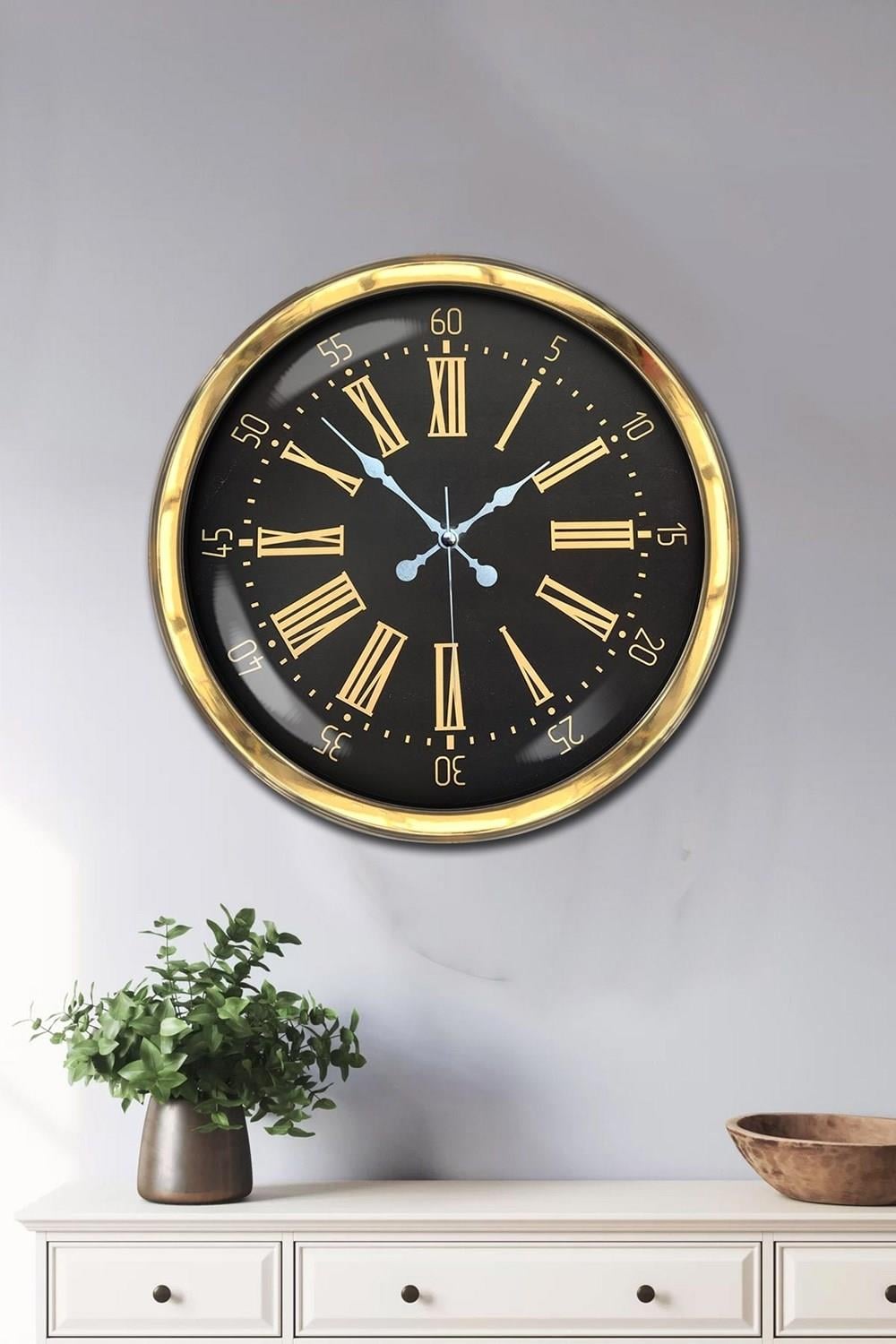 40 cm Metal Gold Roma Rakamlı Duvar Saati