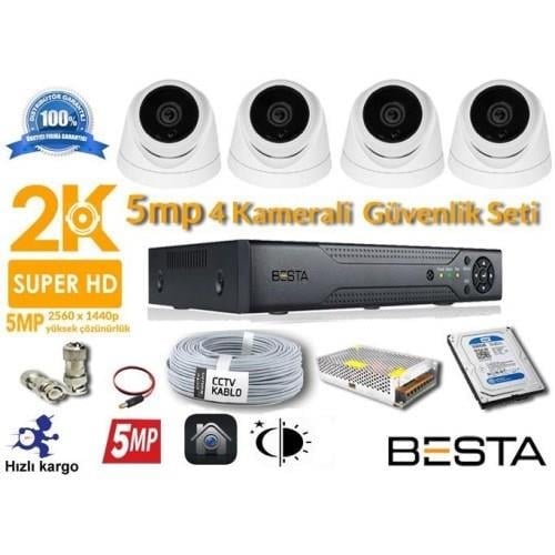 5MP 4 Kameralı AHD Güvenlik Seti