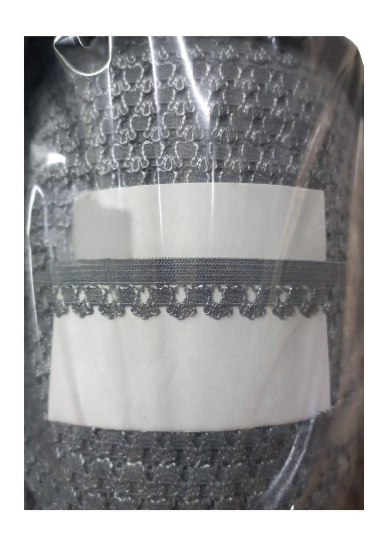 Çamaşır Lastiği Dantelli 1 Cm 1 Metre Gri