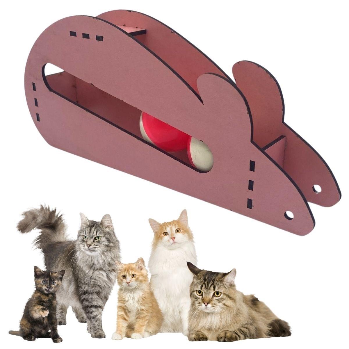 Çarşı Point®  Fare Kedi Oyunu Ahşap 2 Toplu Kedi Oyuncağı Tahta Kedi Oyunu Tahta Fare Ve Toplu Oyuncak