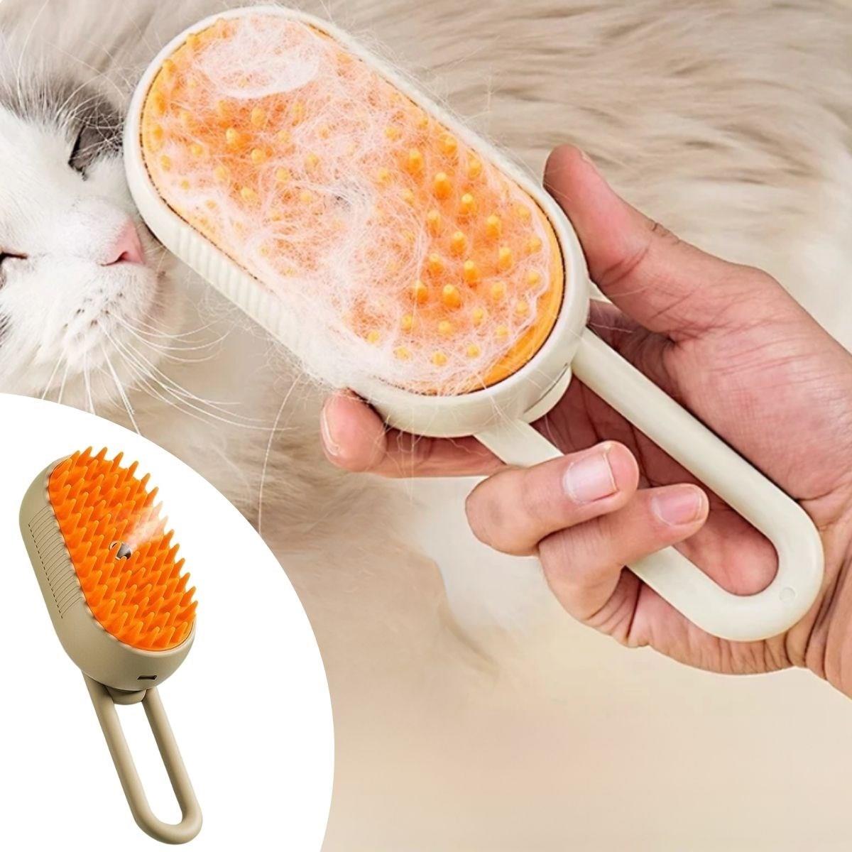 Çarşı Point®  Saplı Su Püskürtmeli Kedi Köpek Fırçası Masaj Etkili Tüy Toplama Tarağı