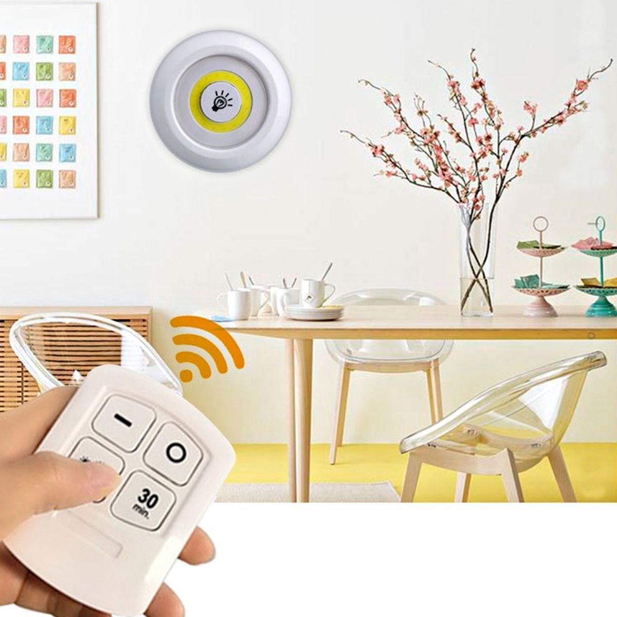 Çarşı Point® 3lü Uzaktan Kumandalı Pilli Yapışkanlı Kablosuz Led Spot Lambalar
