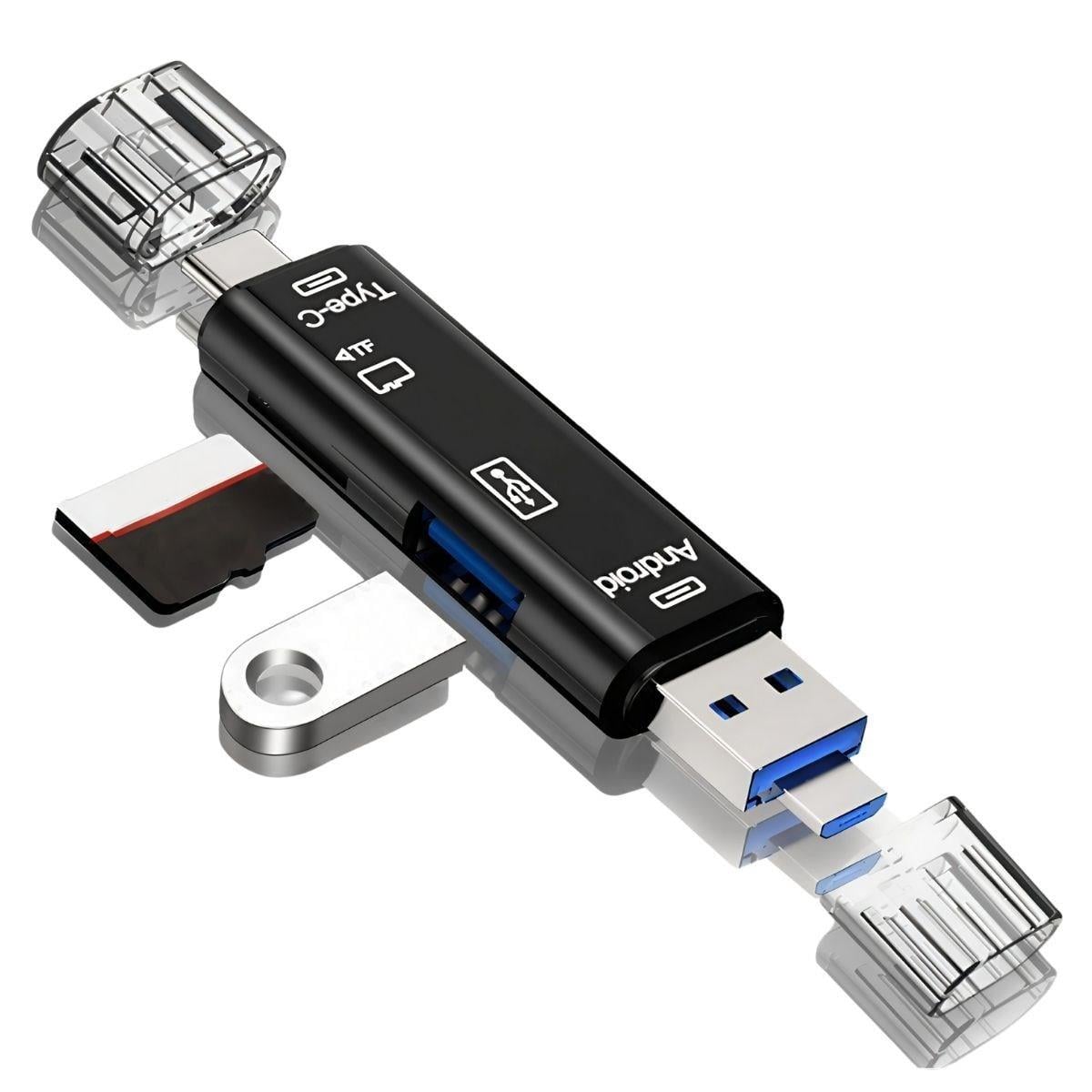 Çarşı Point 5 In 1 Çok Fonksiyonlu USB 2.0 Micro Sd Kart Okuyucu - Usb/micro Usb/type-C Çıkışlı, Otg Çevirici