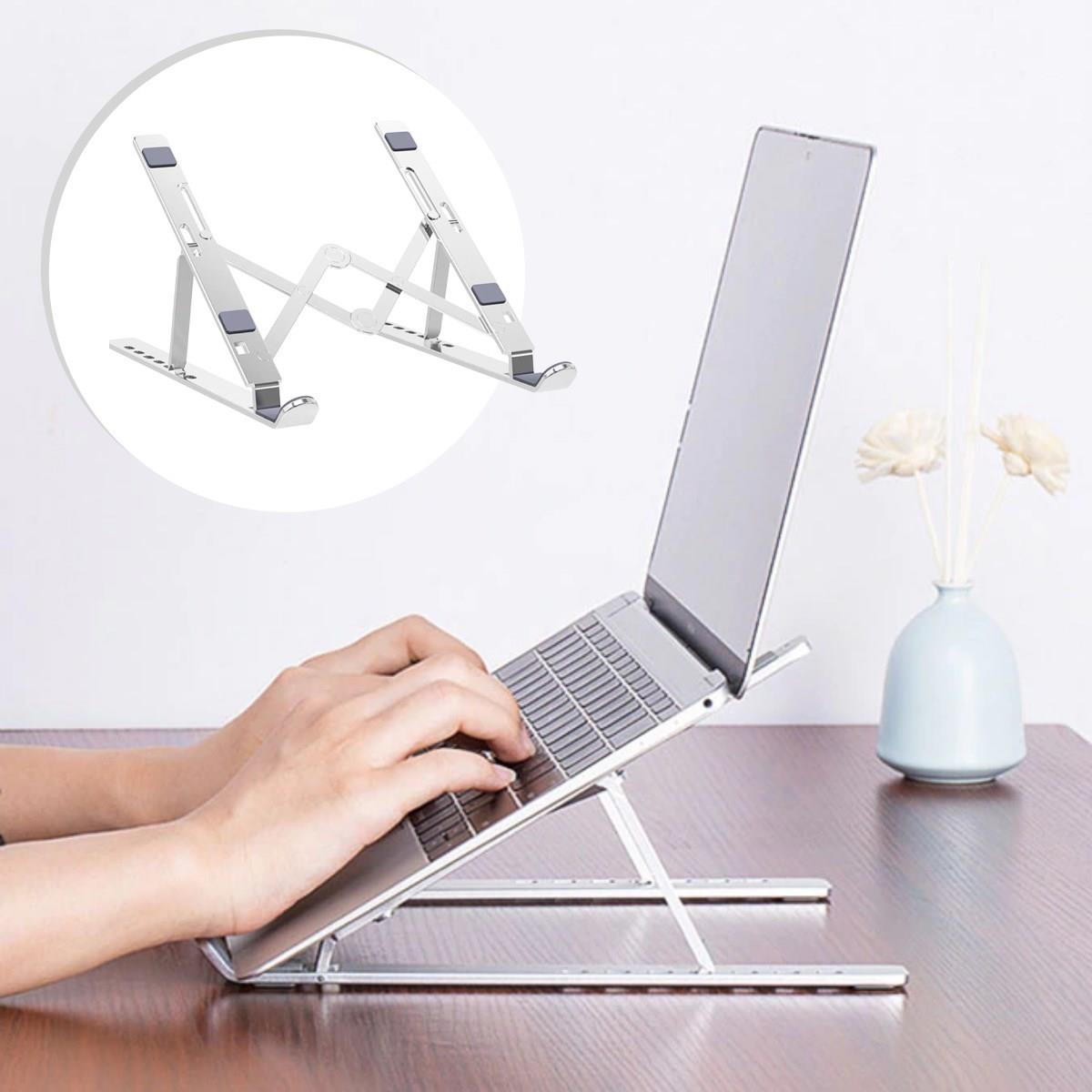 Çarşı Point® Ayarlanabilir Dizüstü Destek Tabanı Tamamen Katlanabilir Taşınabilir Laptop Yükseltici