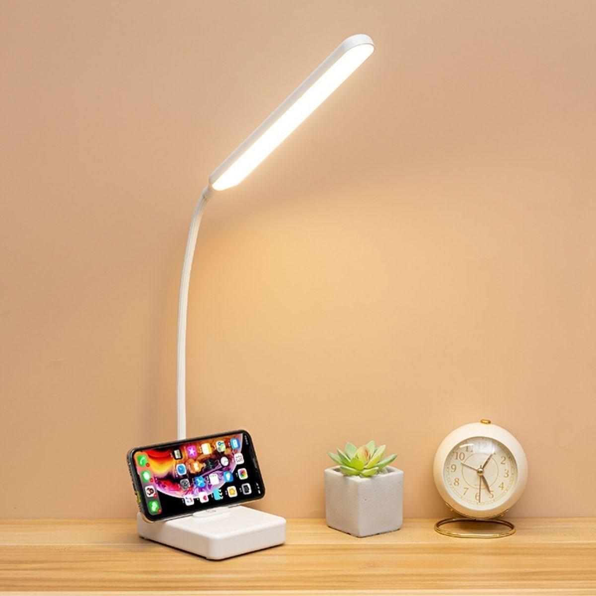 Çarşı Point® İnce Uzun USBli Dokunmatik 3 Kademeli 360 Derece Özel Göz Korumalı led Lityum Masa Lambası