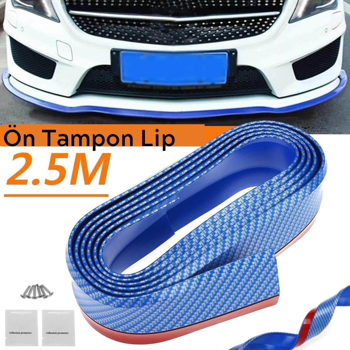 Çarşı Point® Mavi 2,5 Metre Araba Oto Ön Tampon Koruyucu Kauçuk Pratik Tampon Şerit Bant Döşeme Kiti