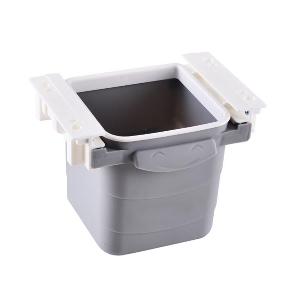 Çarşı Point® Mini Masa Çöp Kovası Plastik Tezgah Altı Geri Çekilebilir Yapışkanlı Görünmez Bölme Pratik
