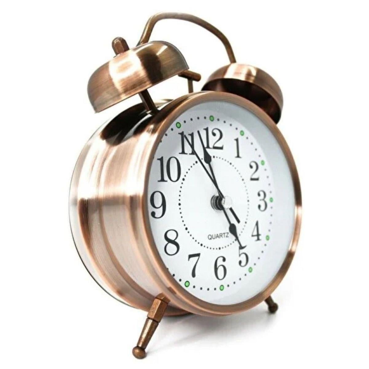 Çarşı Point® Nostaljik Çalar Saat – Retro Tasarım, Sessiz Akan Mekanizma, Yüksek Sesli Alarm, Masa ve Komodin İçin Dekoratif Saat