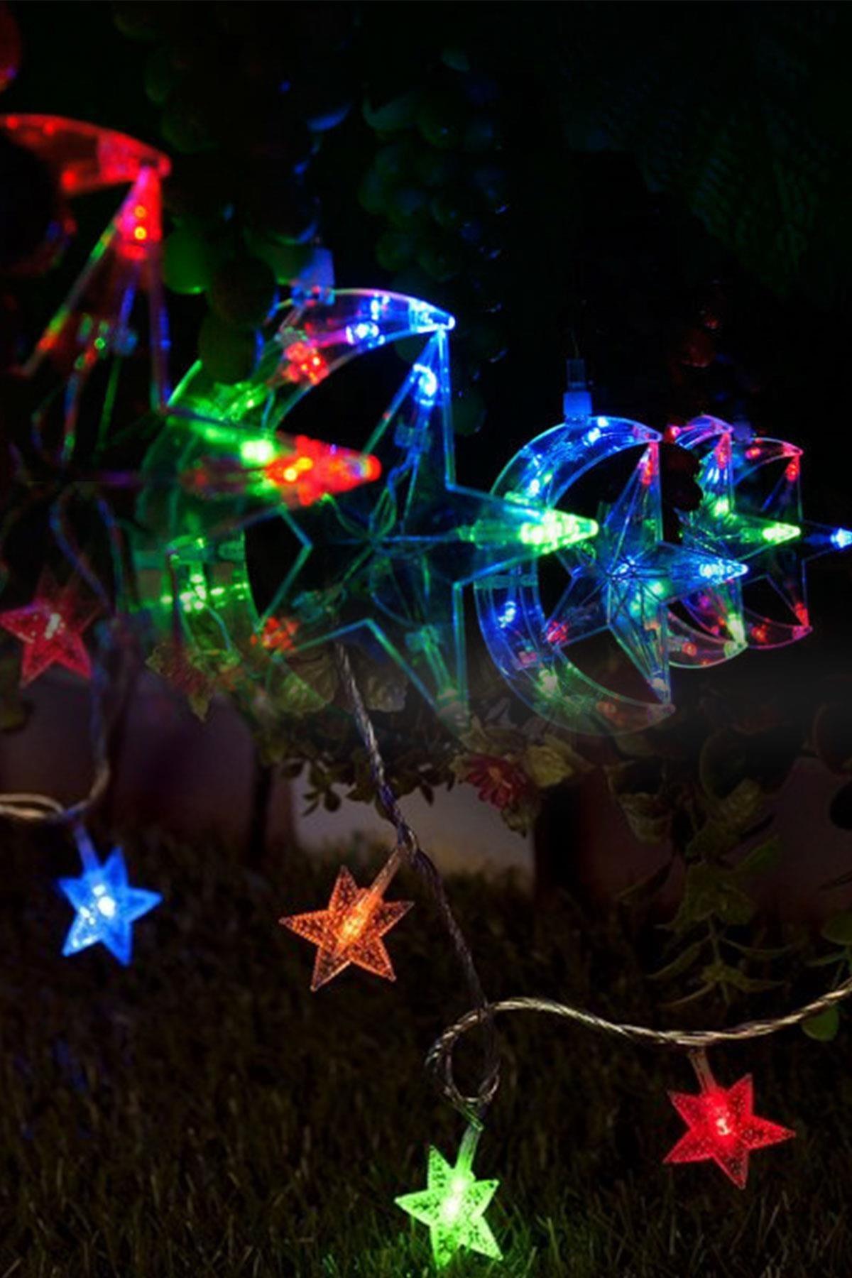 Çarşı PointAy-Yıldız Tasarımlı 20 Ledli Dekor Lambası (4 mt)