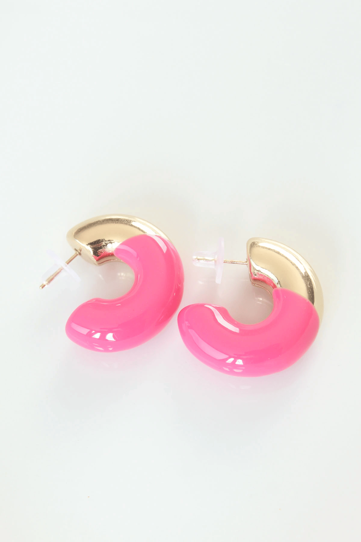 Ccb Pembe Gold Çift Renk Küpe