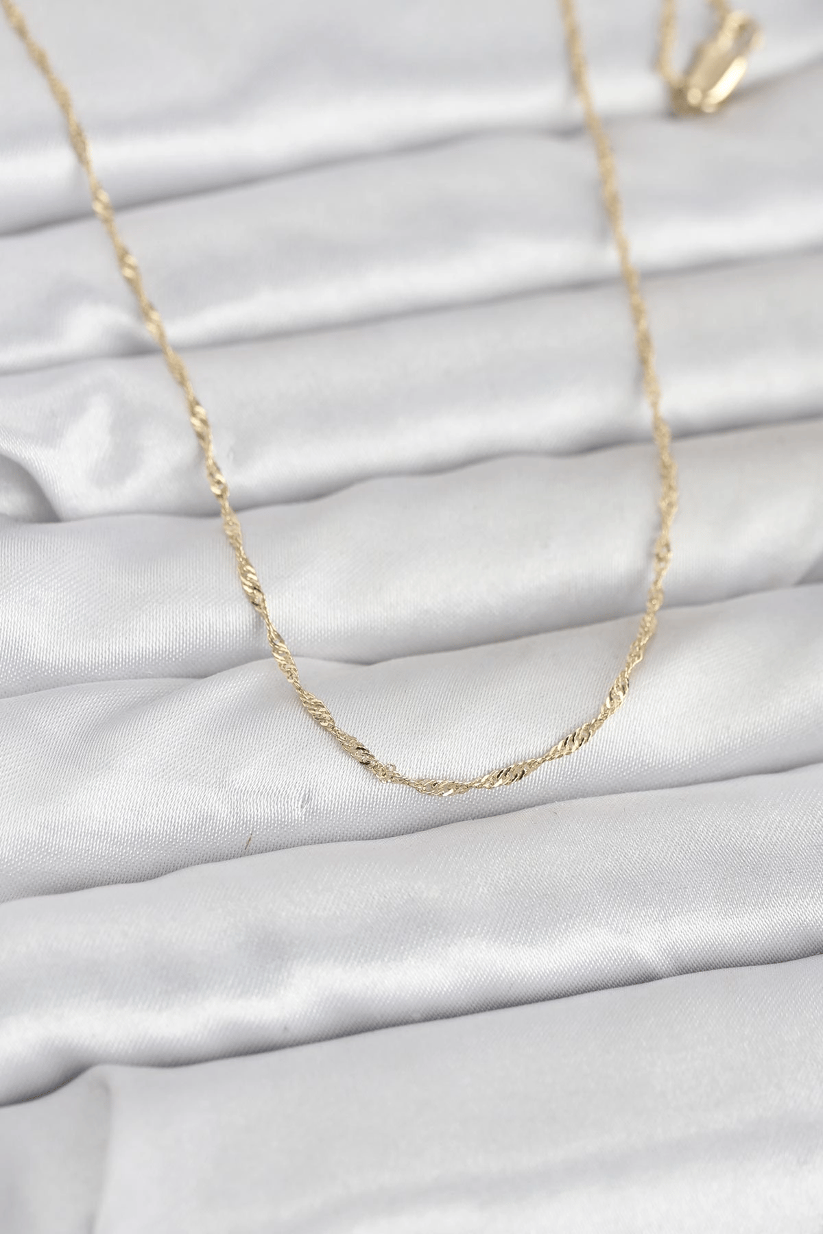 Cm 14k Gold Renk Burgu Model 60 Cm Kadın Kolye