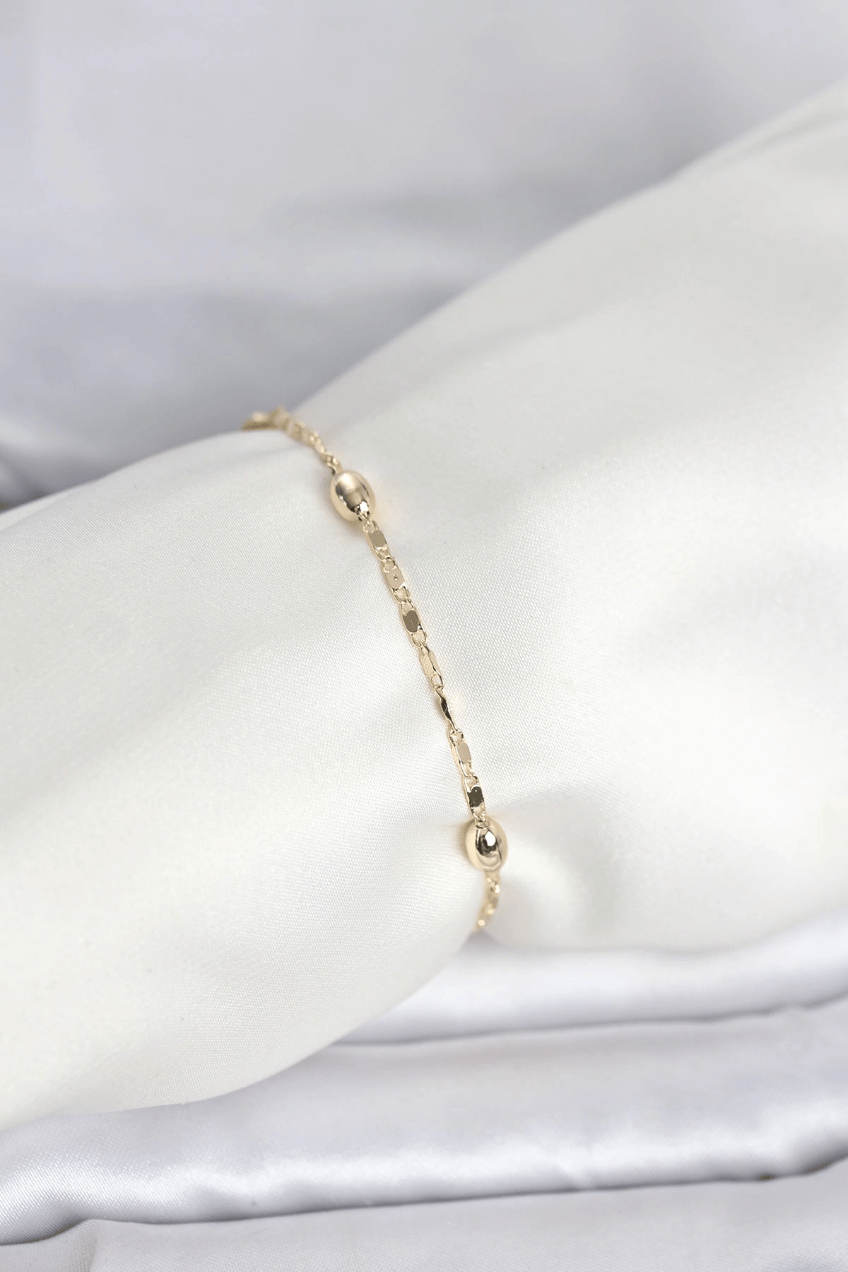 Cm 14k Gold Renk Damla Topçuk Model Kadın Bileklik