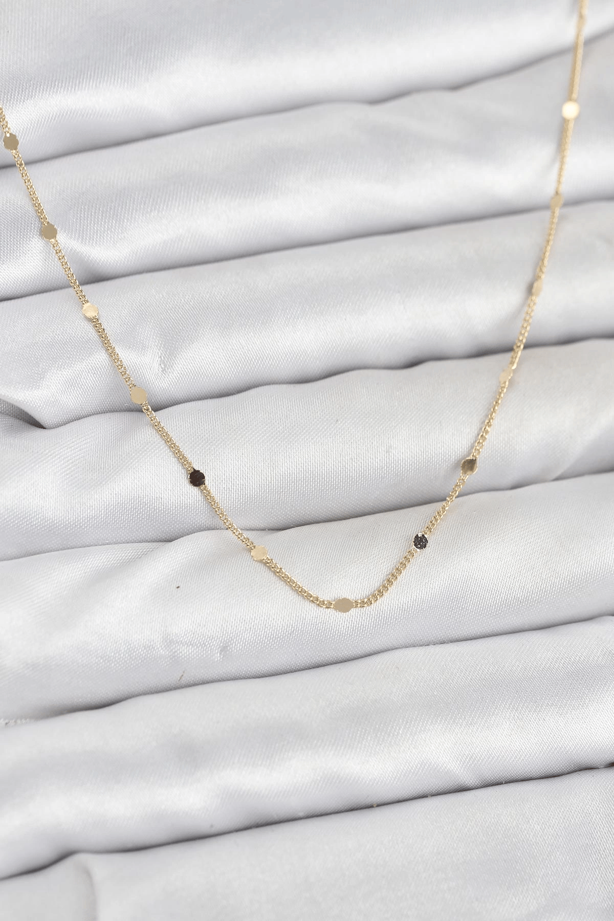 Cm 14k Gold Renk Ezme Pul Model 60 Cm Kadın Kolye