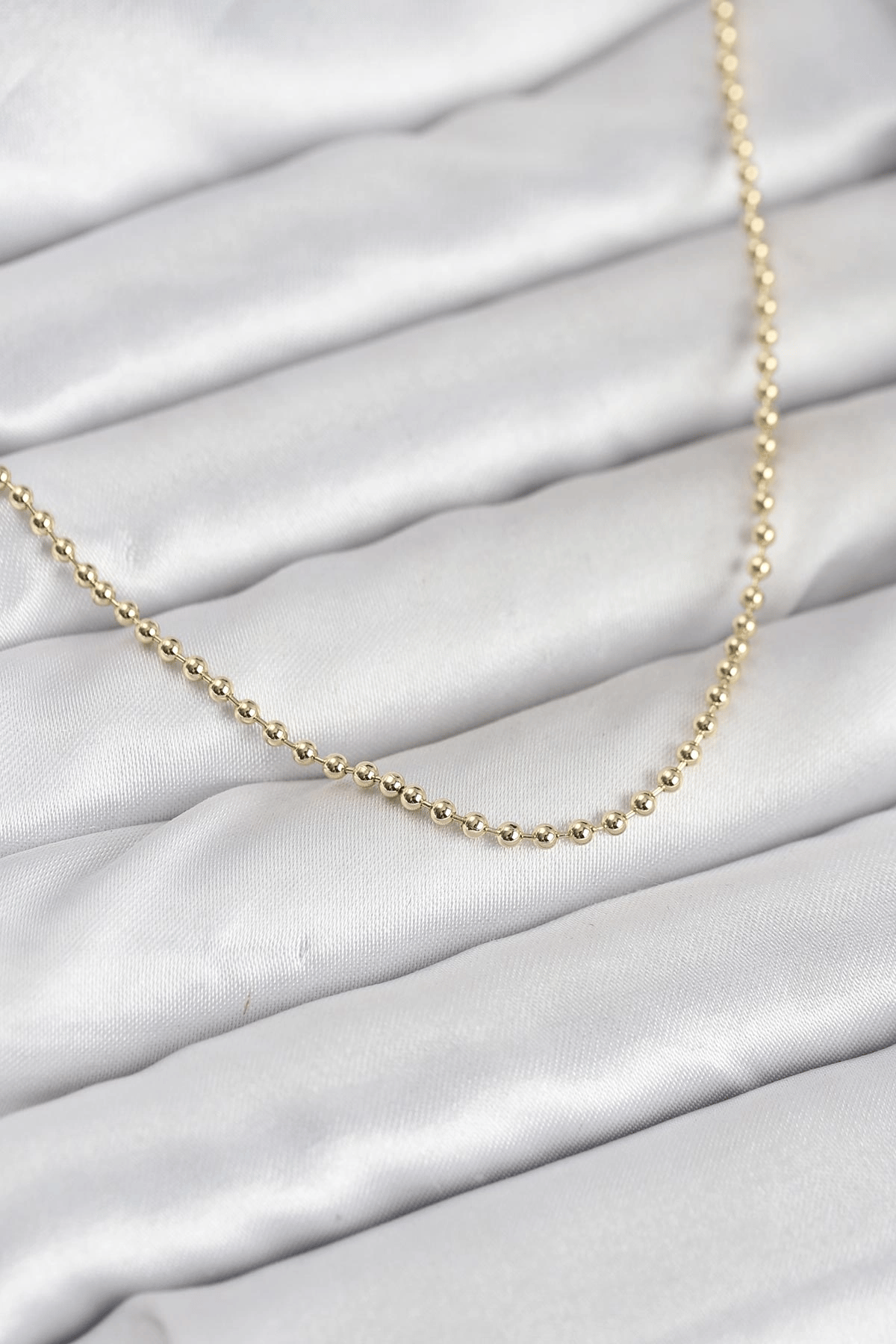 Cm 14k Gold Renk Top Zincirli Model 60 Cm Kadın Kolye