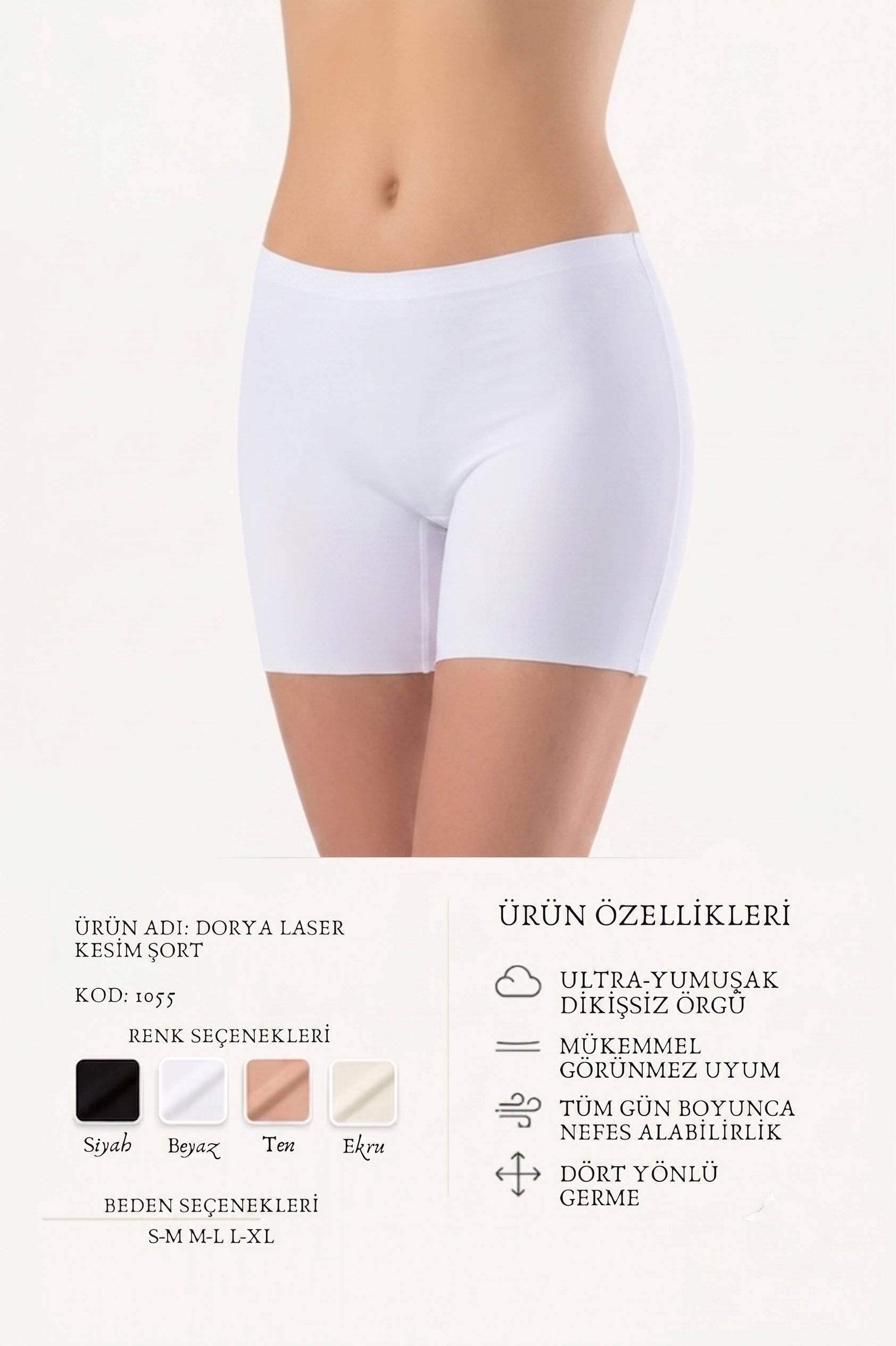 Lazer Kesim Boxer Kadın 1055