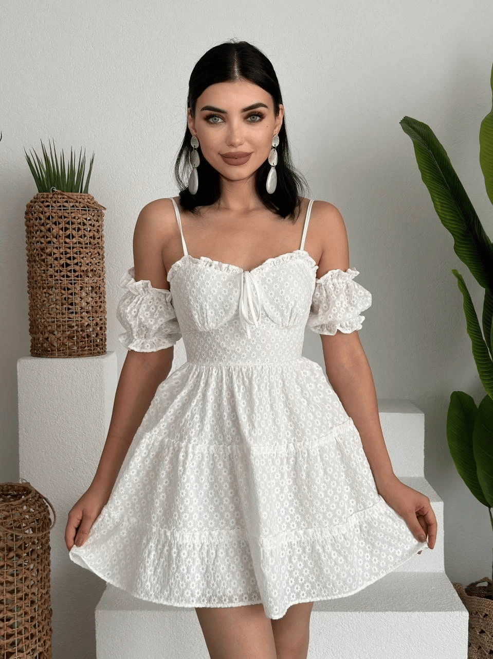 Lucca Kolu Lastikli Mini Elbise