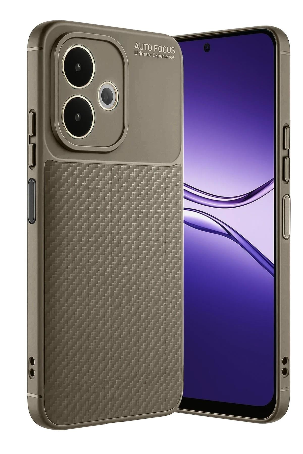 Mey İthalat®   A5 Pro 4G Kılıf Auto Focus Karbon Kapak - Kahverengi