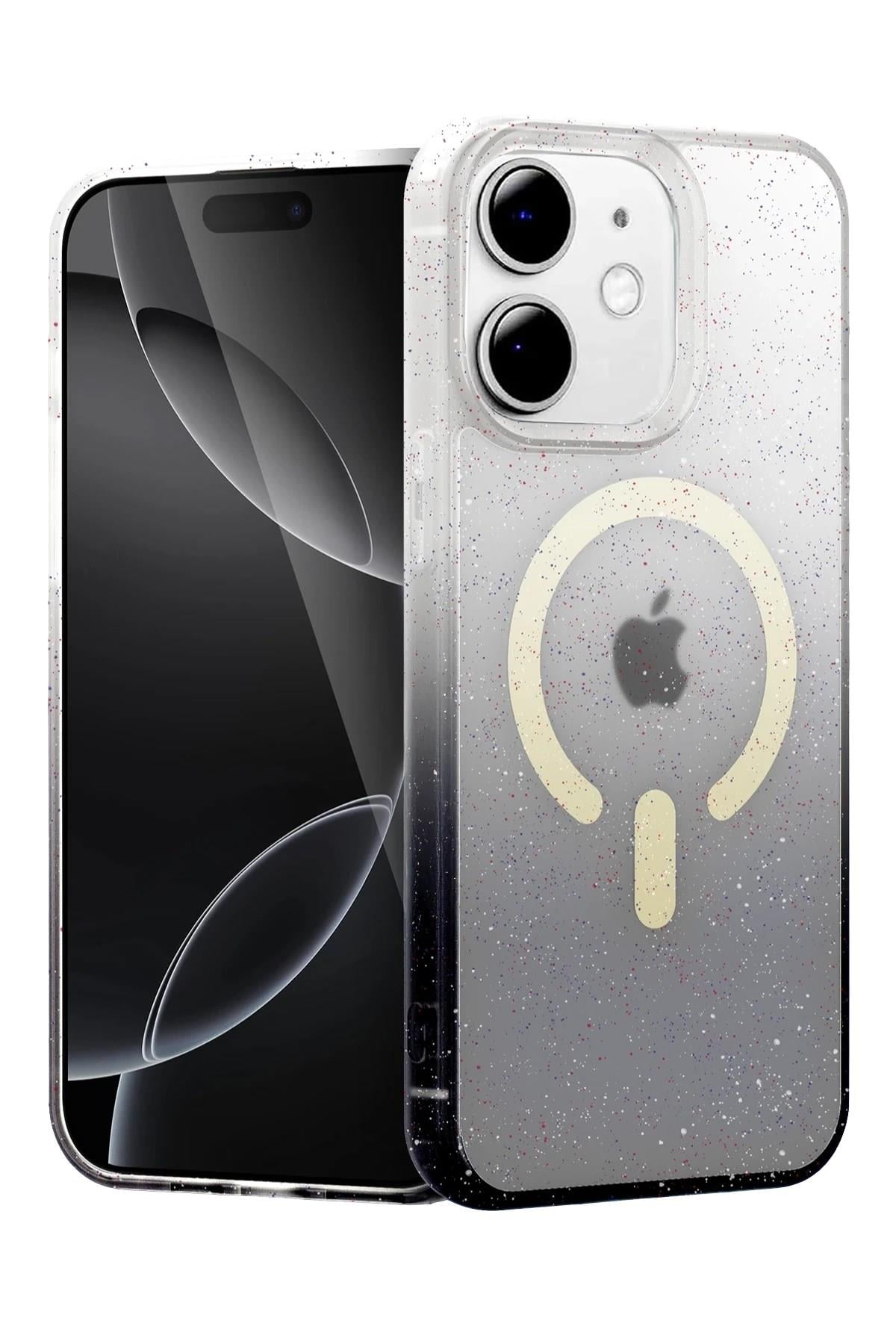 Mey İthalat®   iPhone 11 Pummel Shiny Magsafe Kapak - Siyah