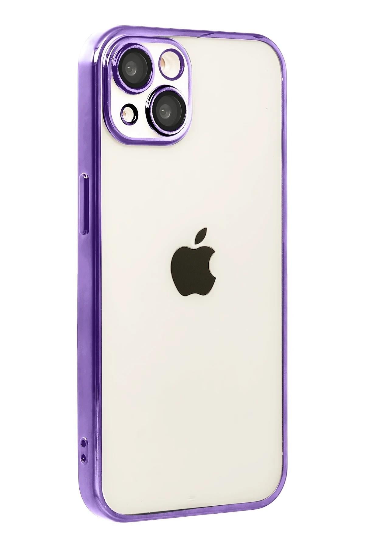 Mey İthalat®   iPhone 15  Lensli Silikon - Mor