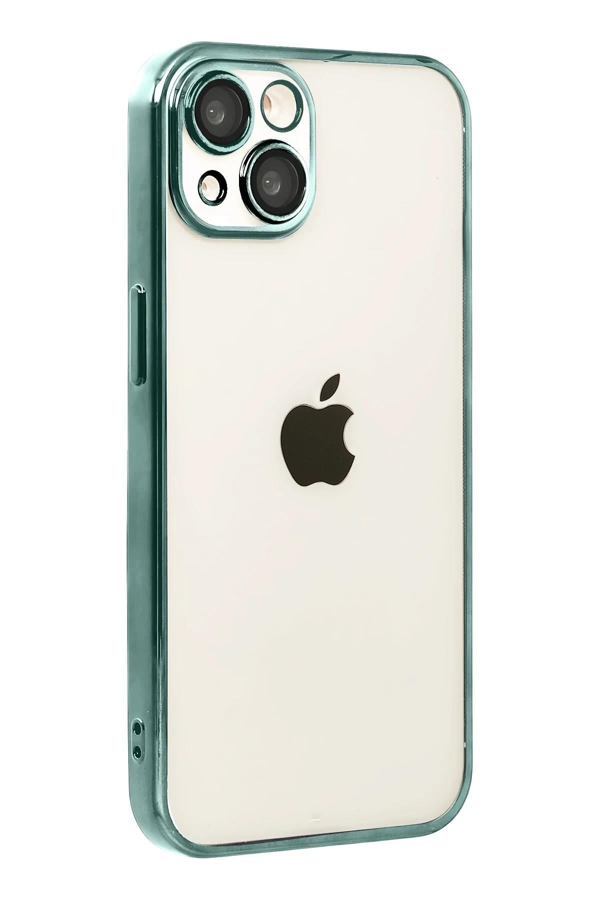 Mey İthalat®   iPhone 15  Lensli Silikon - Yeşil