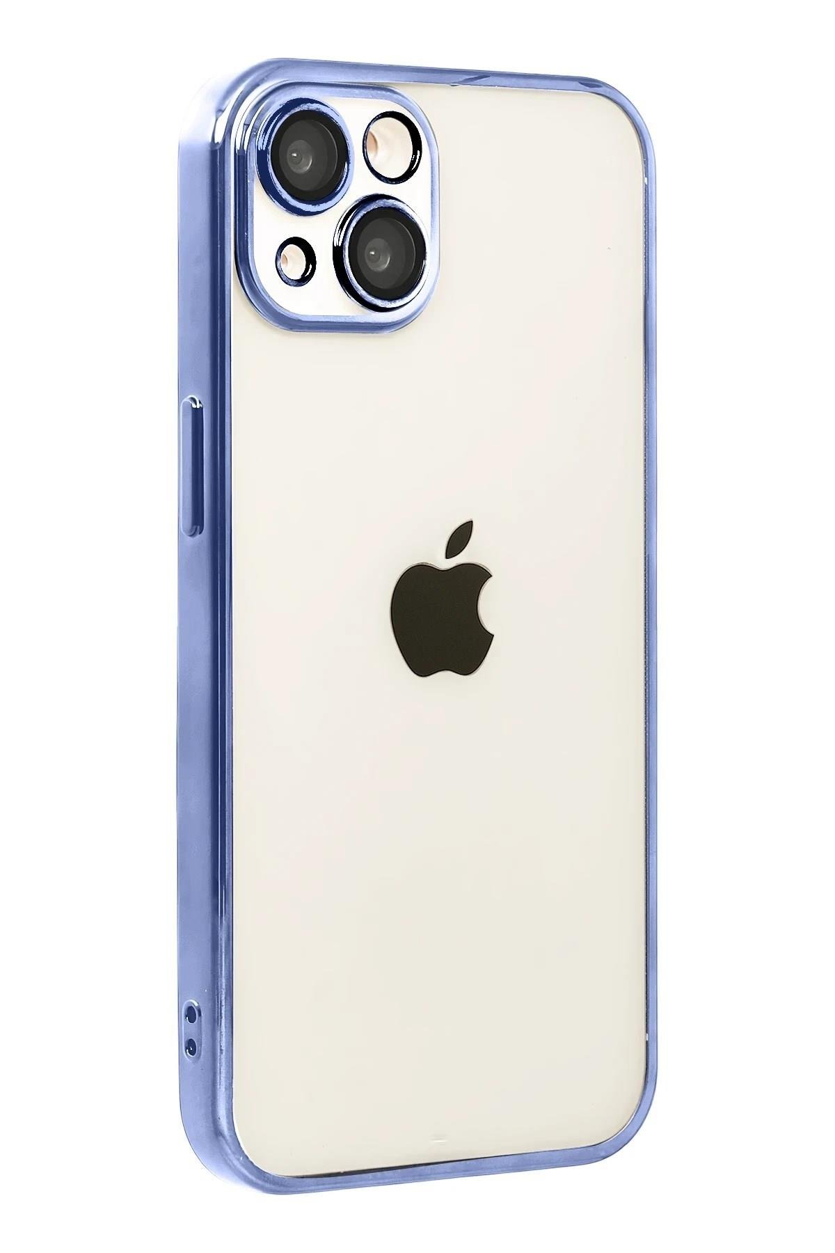 Mey İthalat®   iPhone 15  Lensli Silikon - Açık Mavi