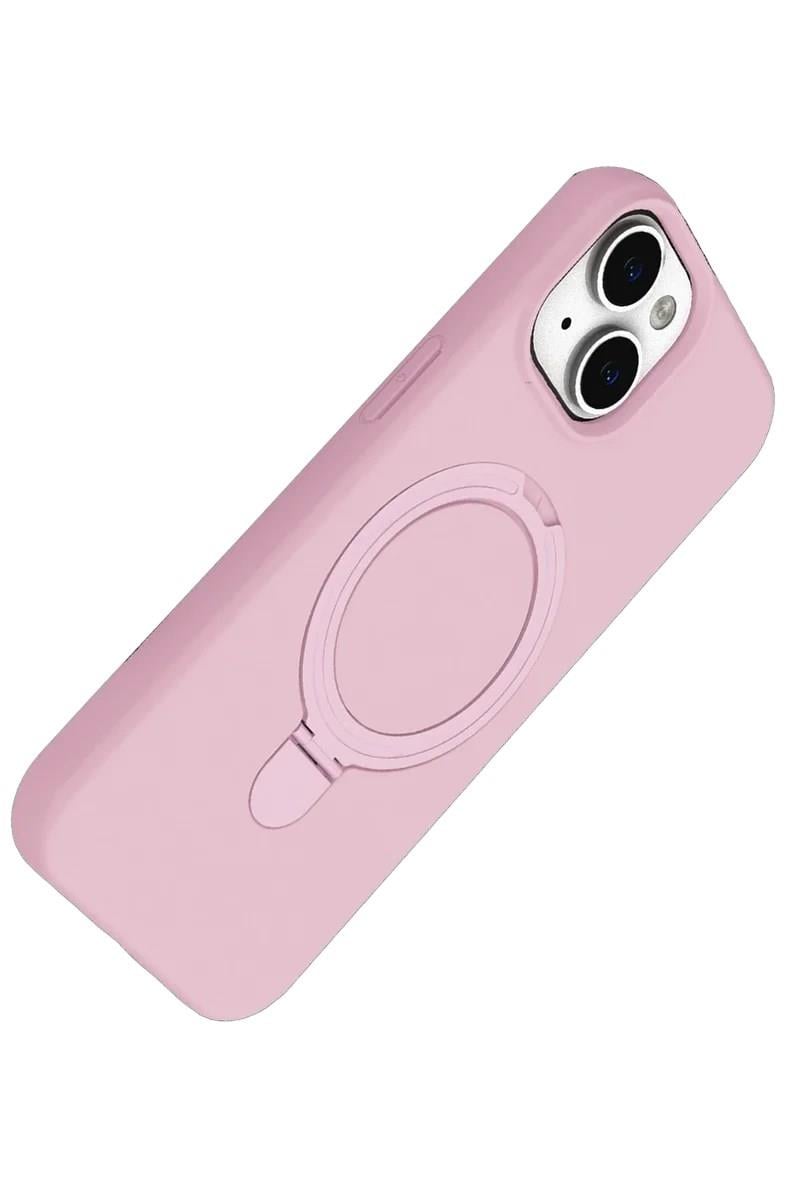 Mey İthalat®   iPhone 15 Plus Regal Magsafe Standlı Kapak - Açık Pembe