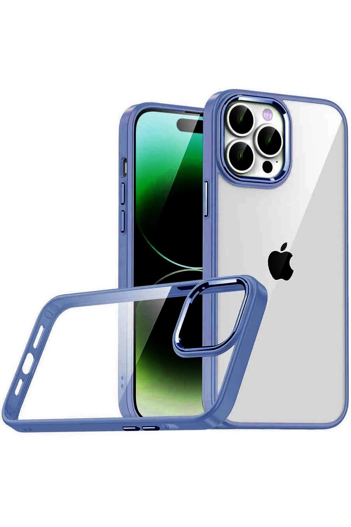 Mey İthalat®   iPhone 15 Pro Max  Lensli Silikon - Lacivert