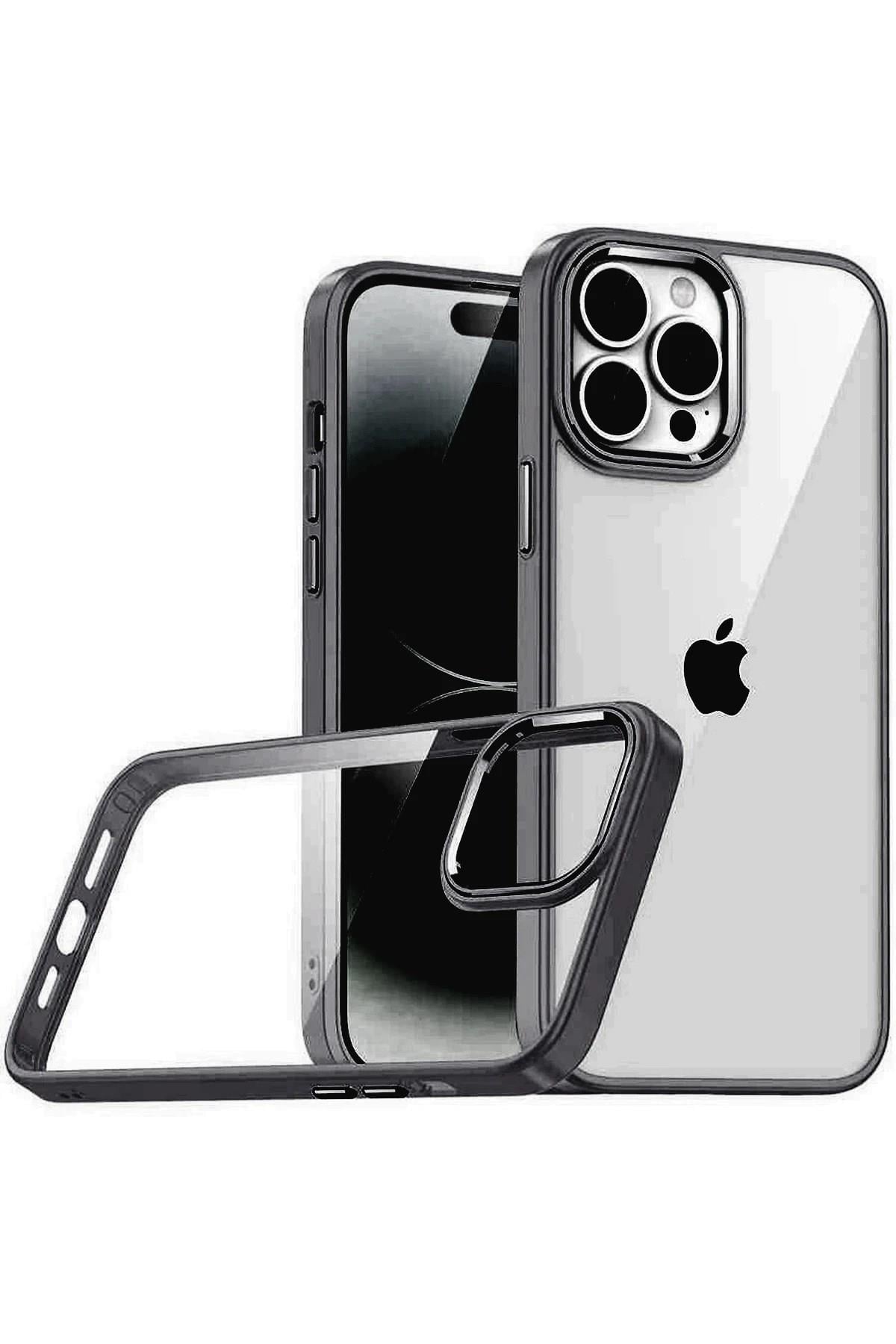 Mey İthalat®   iPhone 15 Pro Max  Lensli Silikon - Siyah