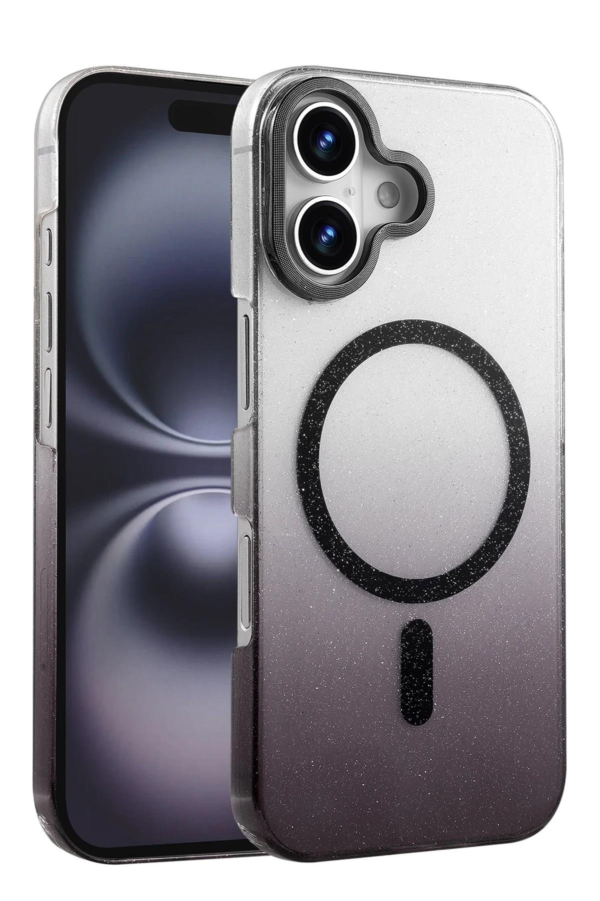 Mey İthalat®   iPhone 16 Plus Glossy Magsafe Kapak - Siyah
