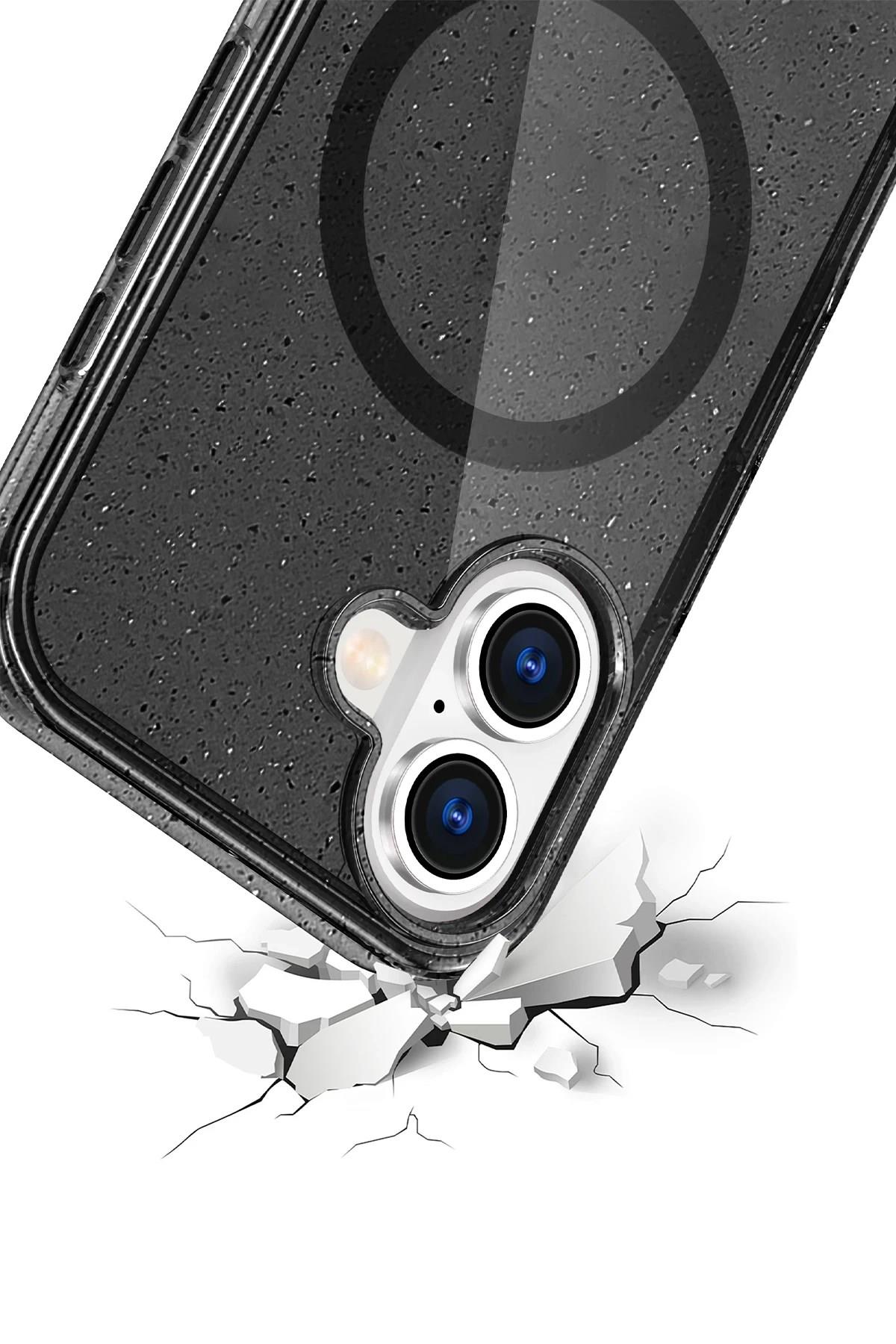 Mey İthalat®   iPhone 16 Star Magsafe Kapak - Siyah