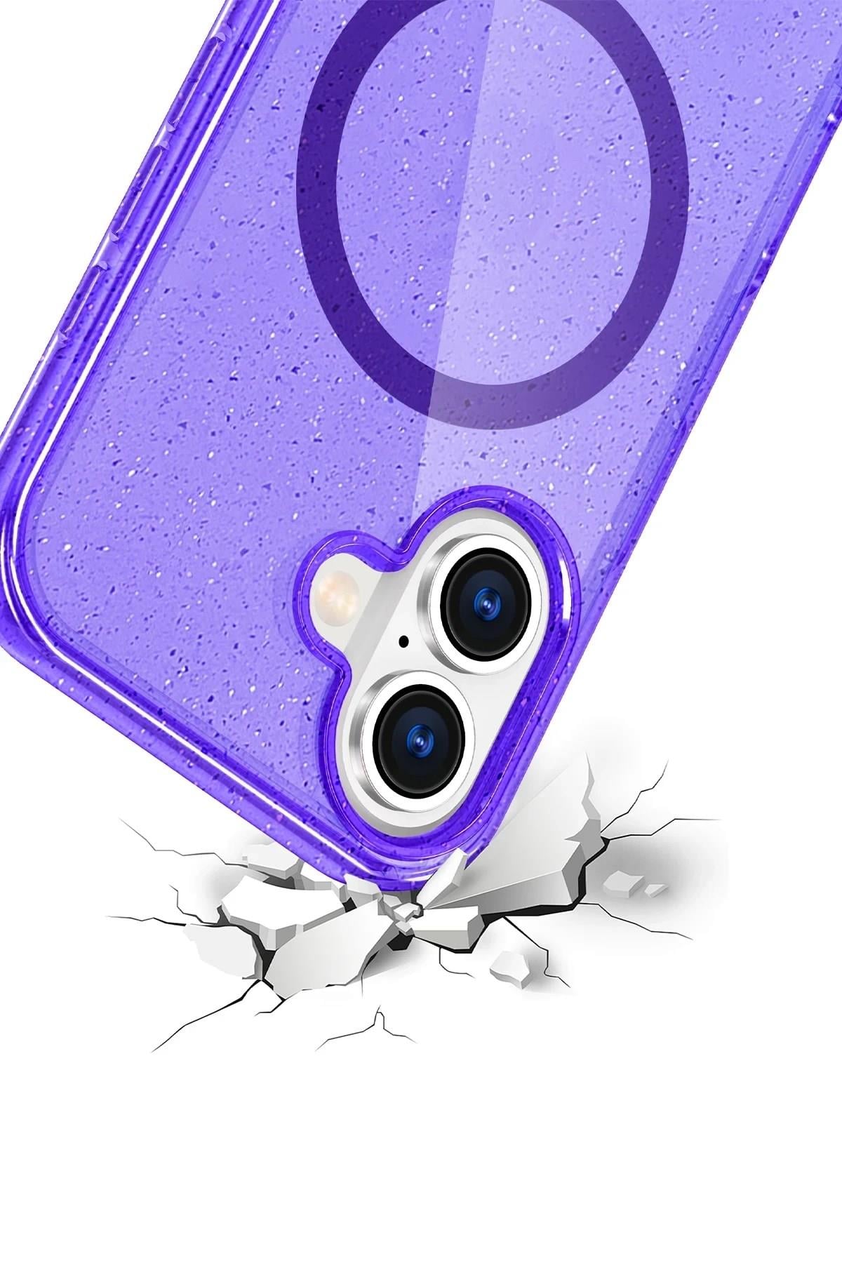 Mey İthalat®   iPhone 16 Star Magsafe Kapak - Mor
