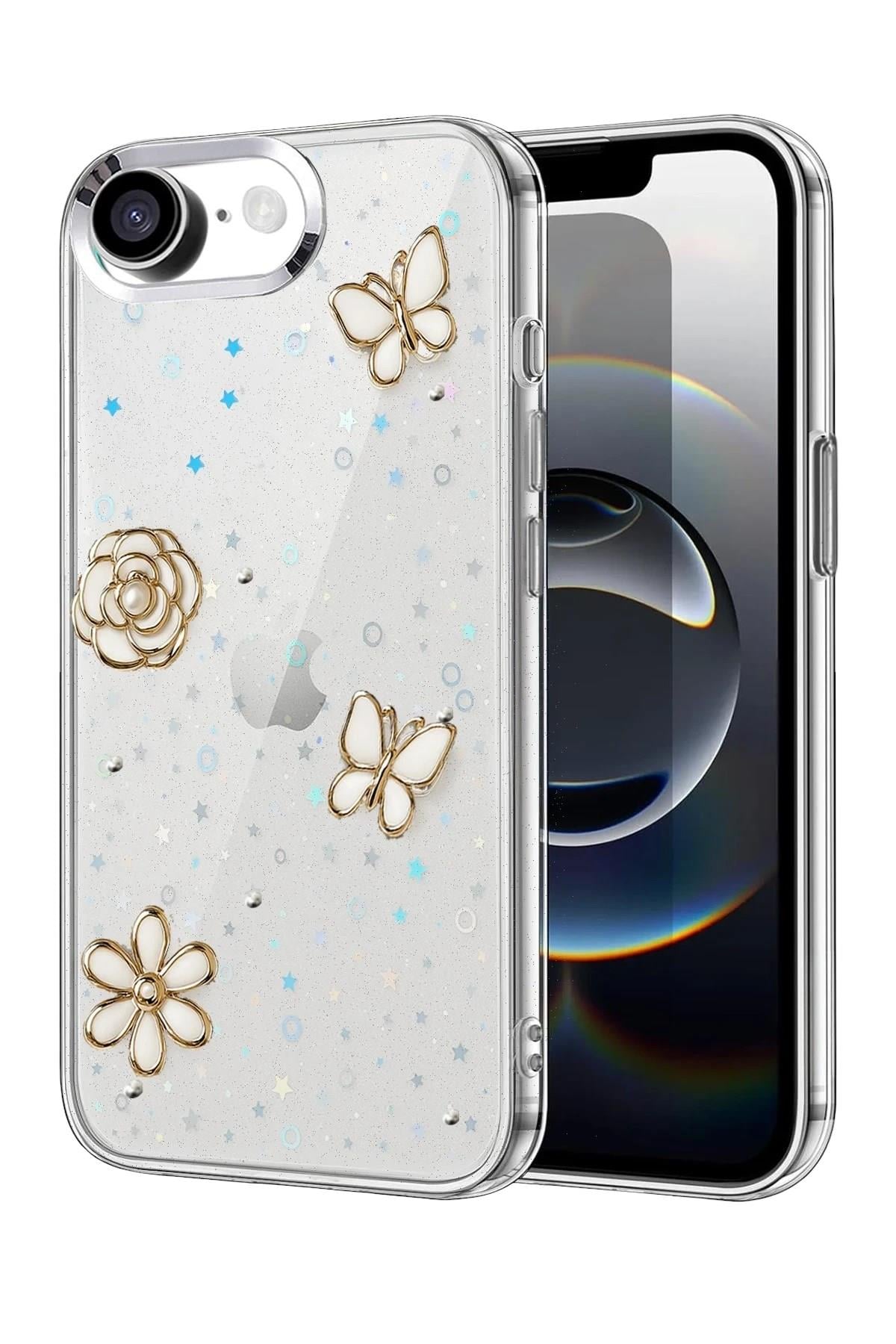 Mey İthalat®   iPhone 16E Fiyonk Desenli Kapak - Desen 10