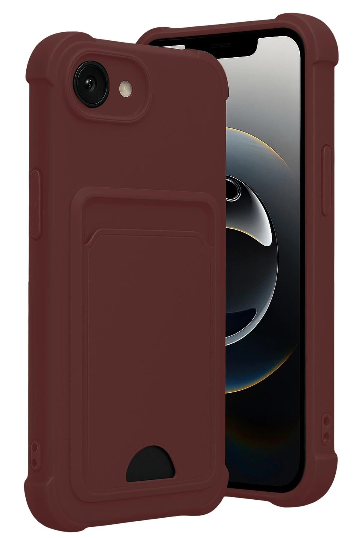 Mey İthalat®   iPhone 16E Kelvin Kartvizitli Silikon - Bordo