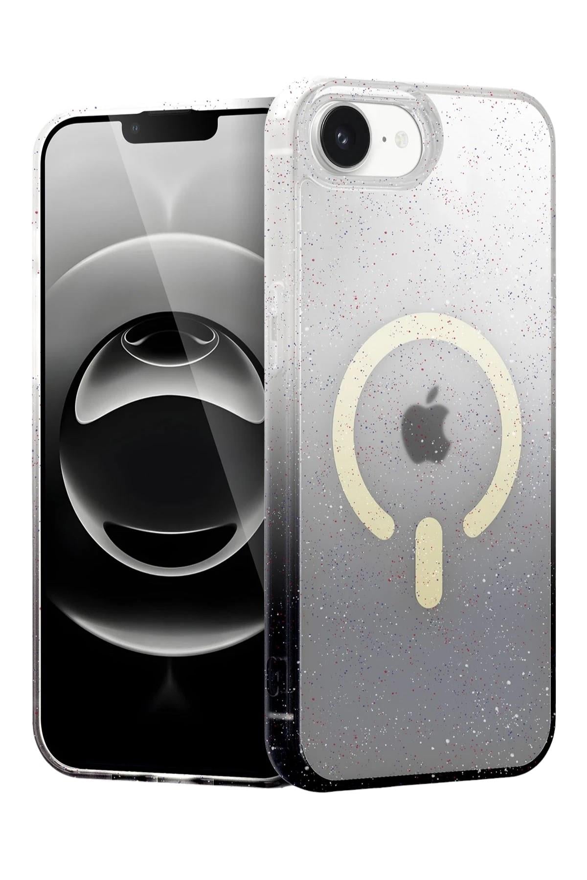 Mey İthalat®   iPhone 16E Pummel Shiny Magsafe Kapak - Siyah