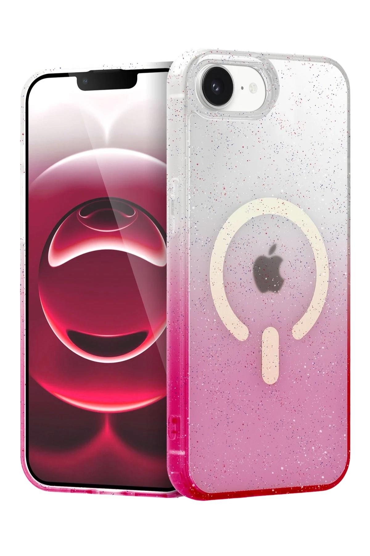 Mey İthalat®   iPhone 16E Pummel Shiny Magsafe Kapak - Pembe