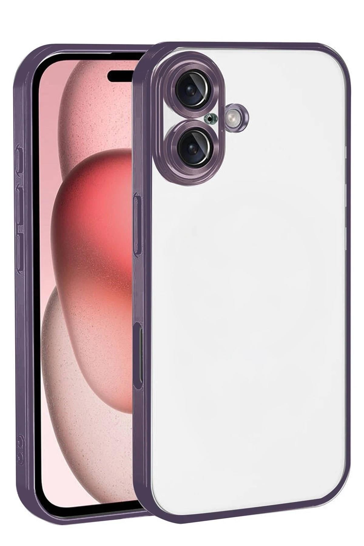 Mey İthalat®   iPhone 17  Lensli Silikon - Mor