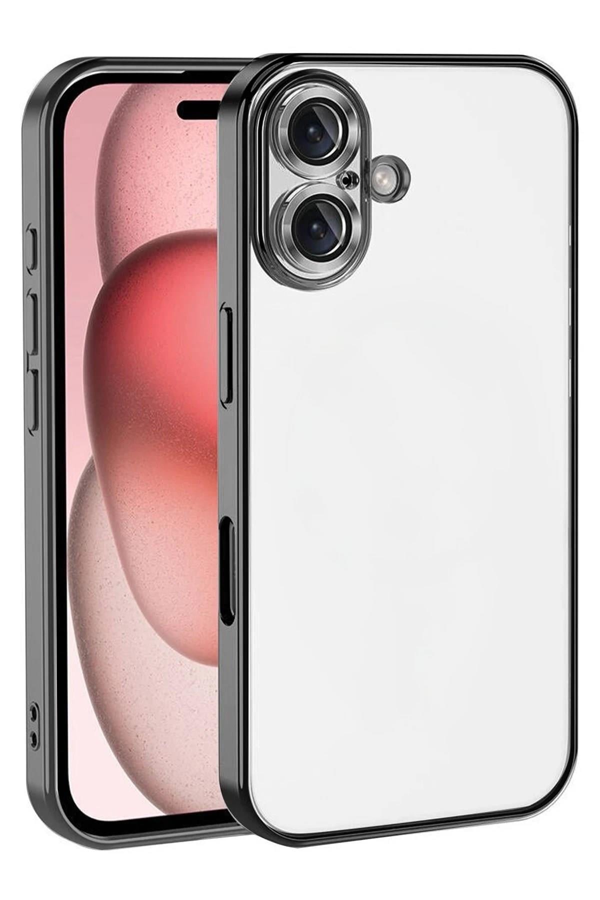 Mey İthalat®   iPhone 17  Lensli Silikon - Siyah