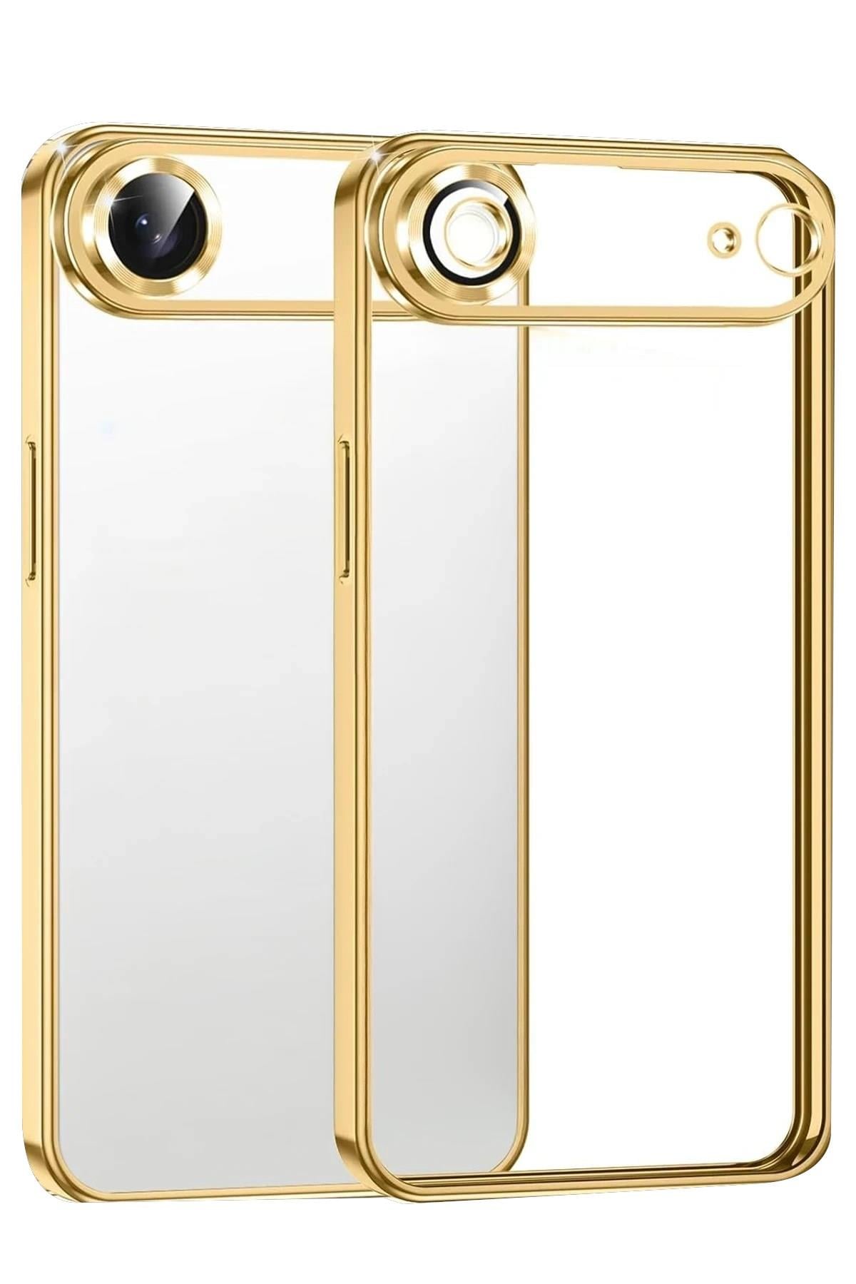 Mey İthalat®   iPhone 17 Air  Lensli Silikon - Gold