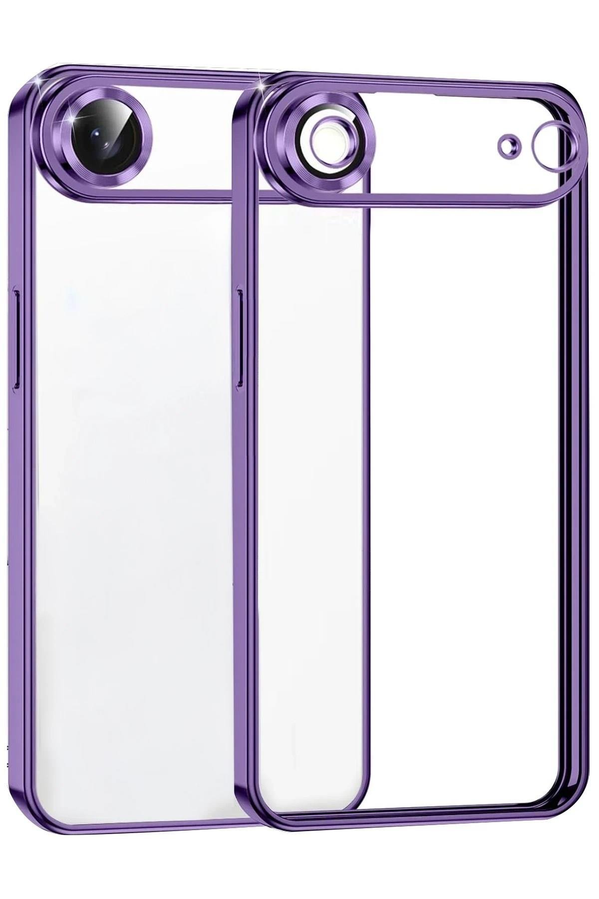 Mey İthalat®   iPhone 17 Air  Lensli Silikon - Mor