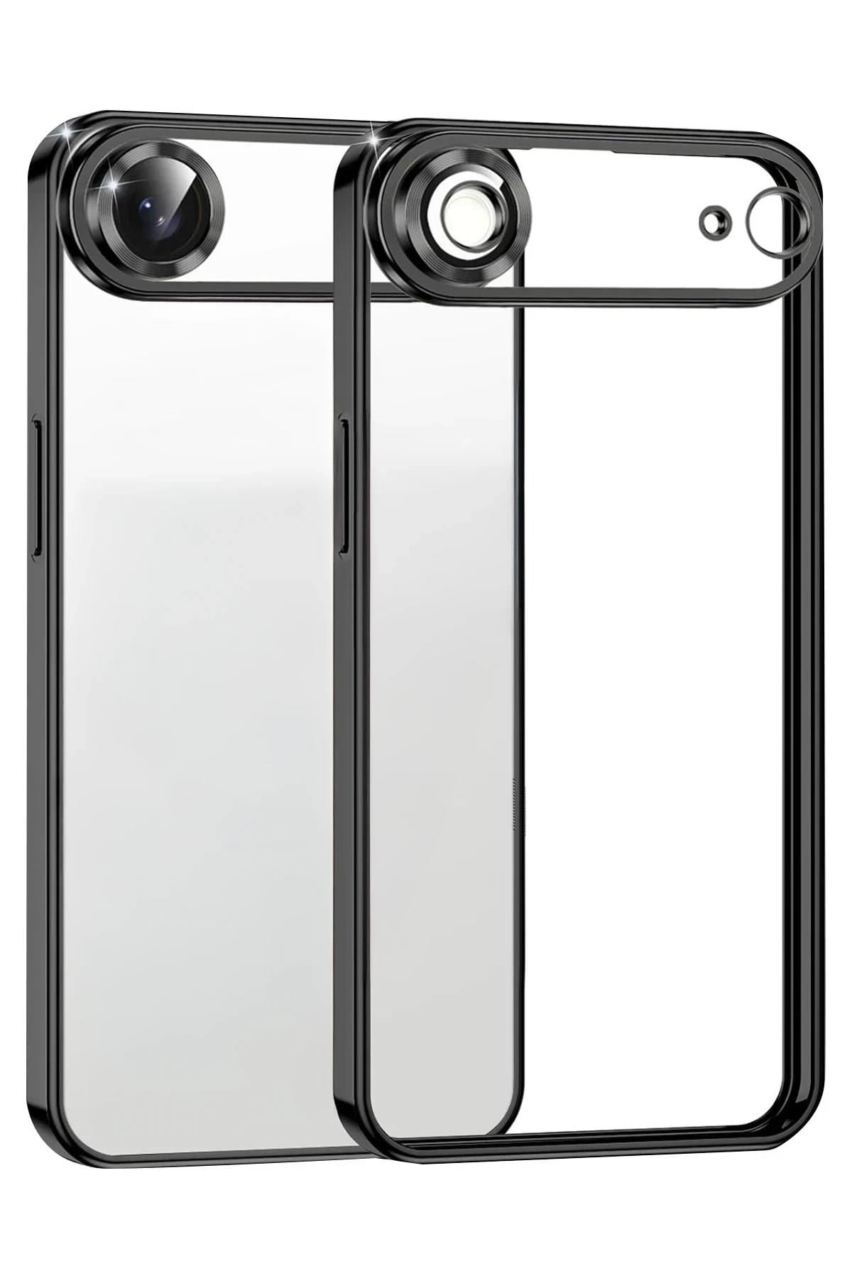Mey İthalat®   iPhone 17 Air  Lensli Silikon - Siyah