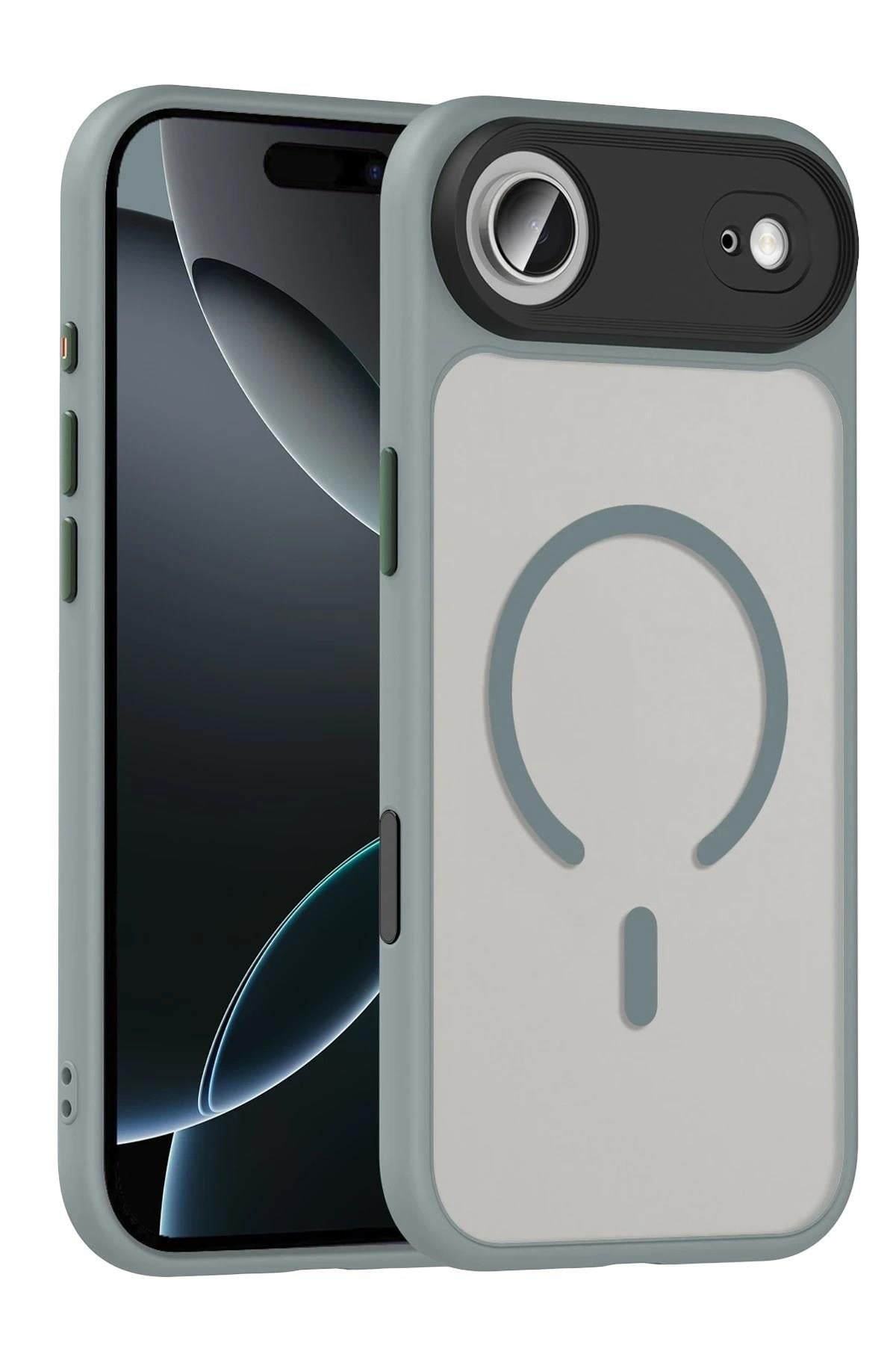 Mey İthalat®   iPhone 17 Air Megane Magsafe Kapak - Titan Gri